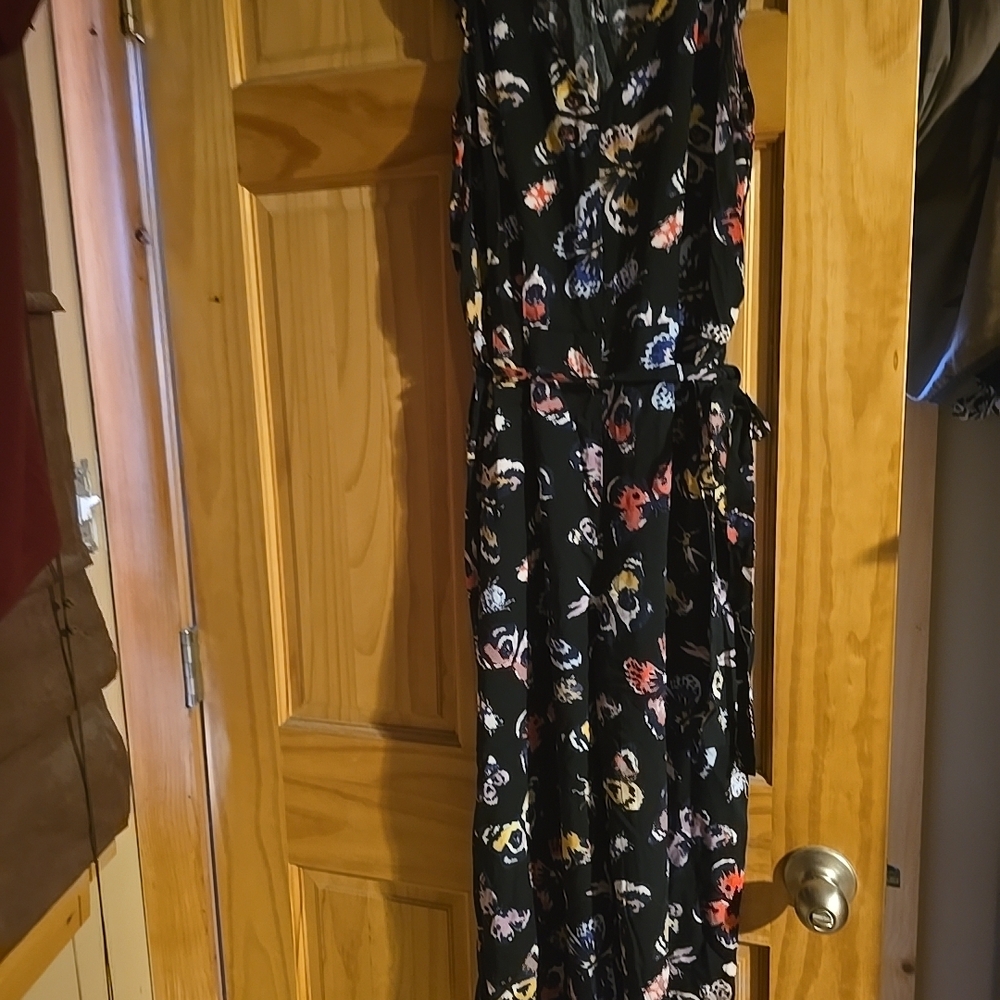 Old Navy Black Floral Jumpsuit